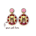 Load image into Gallery viewer, Strawberry Pet Portrait Earrings (One or Two Pet)