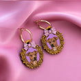 Load image into Gallery viewer, Fancy Bow Pet Portrait Earrings (One Pet)