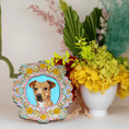 Load image into Gallery viewer, Mosaic Floral Frame Pet Portrait Wall Art (One Pet)