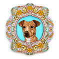 Load image into Gallery viewer, Mosaic Floral Frame Pet Portrait Wall Art (One Pet)