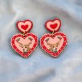 Load image into Gallery viewer, Frilly Heart Pet Portrait Earrings (One Pet)