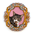 Load image into Gallery viewer, Fancy Gold Frame Pet Portrait Wall Art (One Pet)