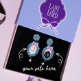 Load image into Gallery viewer, Fancy Bow Pet Portrait Earrings (Two Pets)