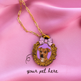 Load image into Gallery viewer, Fancy Bow Pet Portrait Necklace (One Pet)