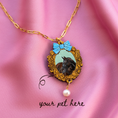 Load image into Gallery viewer, Fancy Bow Pet Portrait Necklace (One Pet)
