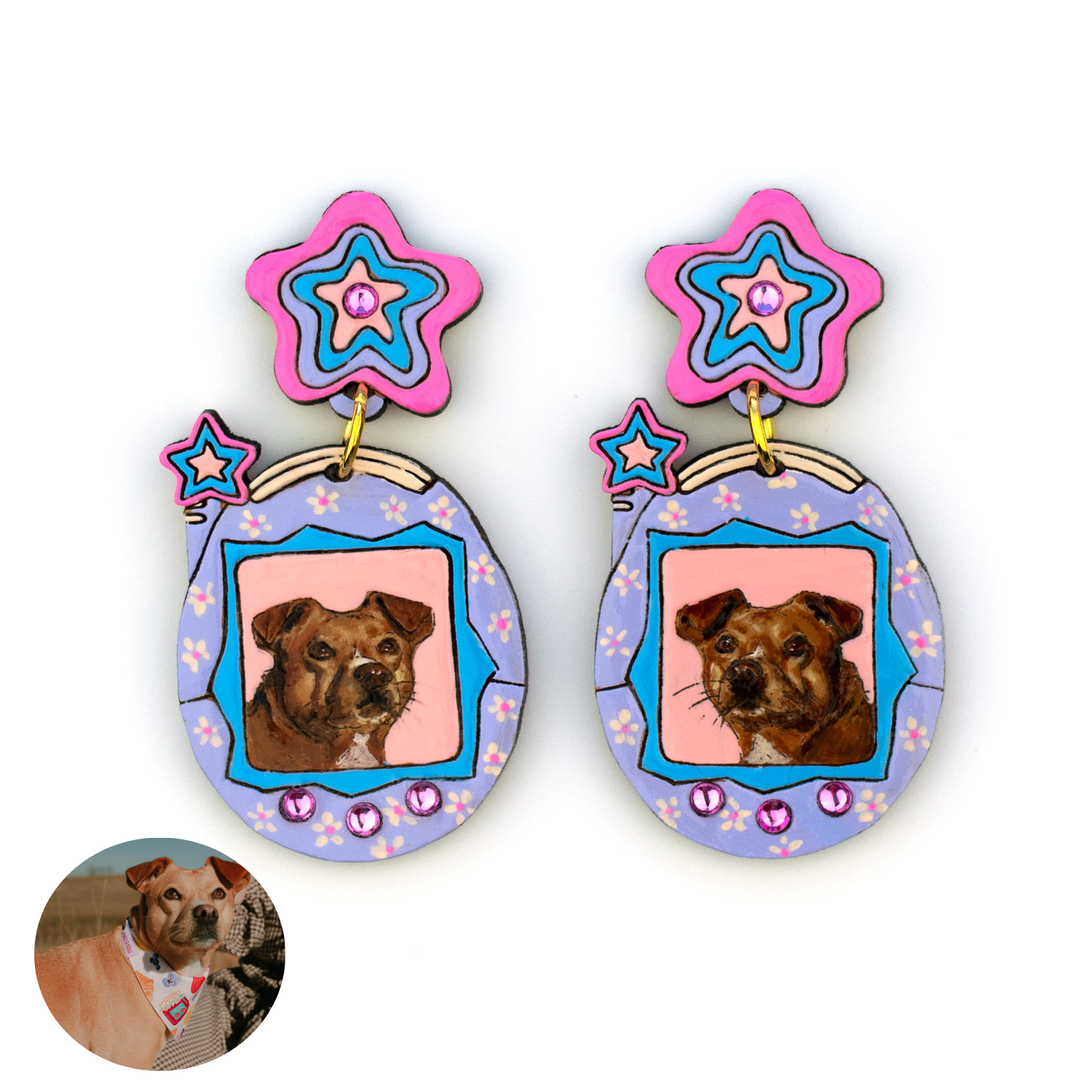 LADY & LORD X BHABSY Y2K POCKET PET PORTRAIT EARRINGS