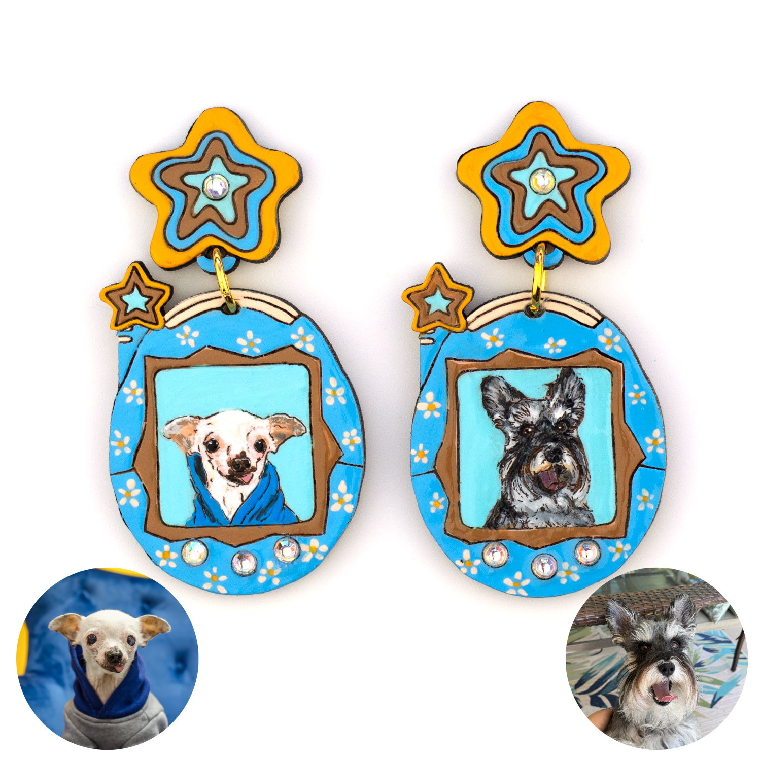 LADY & LORD X BHABSY Y2K POCKET PET PORTRAIT EARRINGS