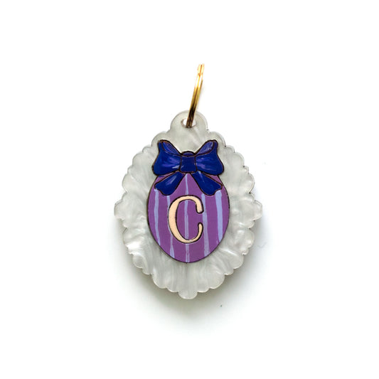 Monogram Bow Pet Tag
