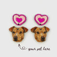 Load and play video in Gallery viewer, Pet Face Portrait Earrings (One Pet)
