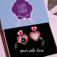 Load image into Gallery viewer, Frilly Heart Pet Portrait Earrings (Two Pets)
