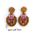 Load image into Gallery viewer, Fancy Bow Pet Portrait Earrings (One Pet)
