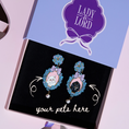 Load image into Gallery viewer, Fancy Bow Pet Portrait Earrings (Two Pets)
