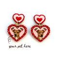 Load image into Gallery viewer, Frilly Heart Pet Portrait Earrings (One Pet)
