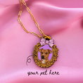 Load image into Gallery viewer, Fancy Bow Pet Portrait Necklace (One Pet)
