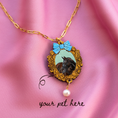 Load image into Gallery viewer, Fancy Bow Pet Portrait Necklace (One Pet)
